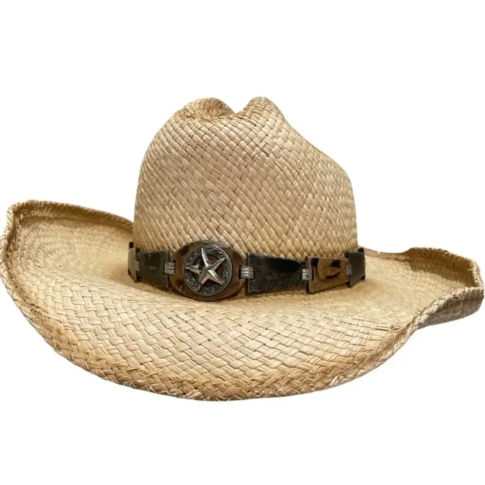 Bullhide Star Central Panama Straw Cowboy Hat Western Size Large